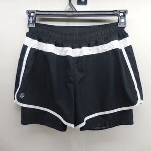 Athleta Hana 2 in 1 Athletic Running Shorts Lined Black & White Women’s Small